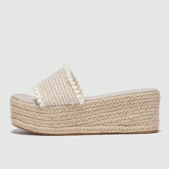 Beige Vacation Women's Boho Vacay platform Open Toe Sandals - Picture 3 of 6